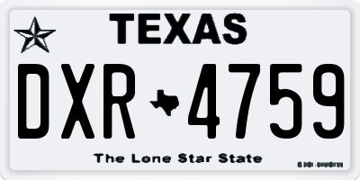 TX license plate DXR4759