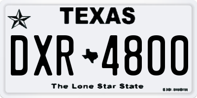 TX license plate DXR4800