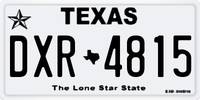 TX license plate DXR4815