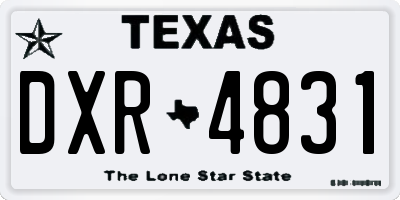 TX license plate DXR4831