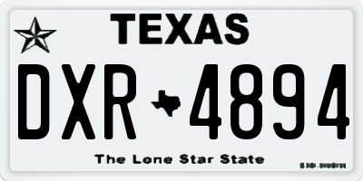 TX license plate DXR4894