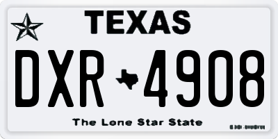 TX license plate DXR4908