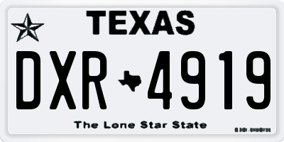 TX license plate DXR4919