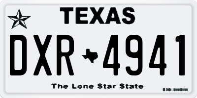 TX license plate DXR4941