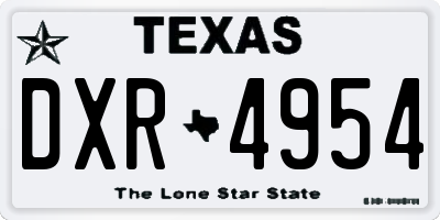 TX license plate DXR4954