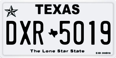 TX license plate DXR5019