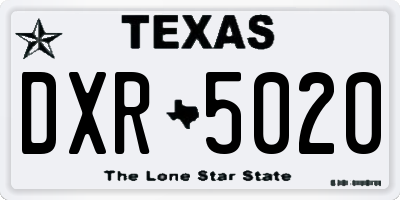 TX license plate DXR5020