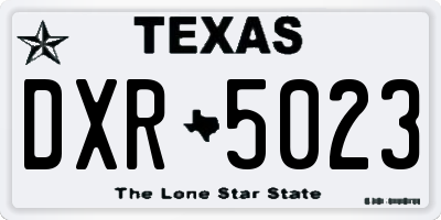 TX license plate DXR5023