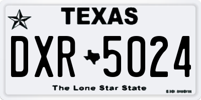 TX license plate DXR5024
