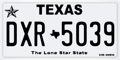 TX license plate DXR5039