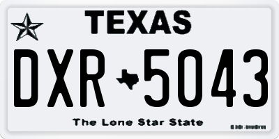 TX license plate DXR5043