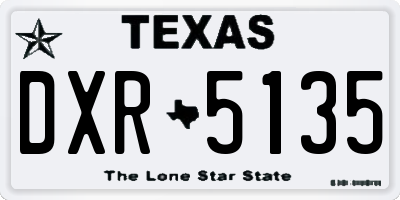 TX license plate DXR5135