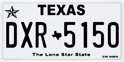 TX license plate DXR5150