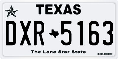 TX license plate DXR5163