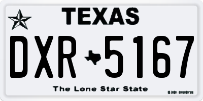 TX license plate DXR5167