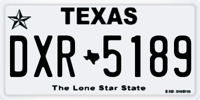 TX license plate DXR5189