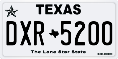 TX license plate DXR5200