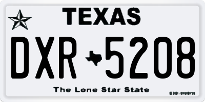 TX license plate DXR5208
