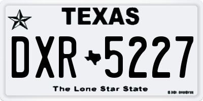 TX license plate DXR5227