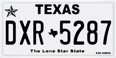 TX license plate DXR5287
