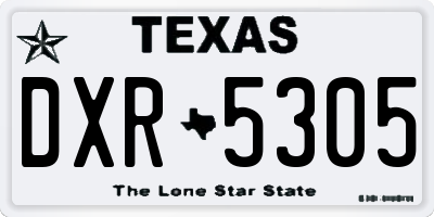 TX license plate DXR5305