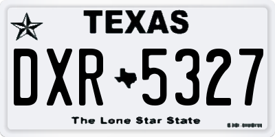 TX license plate DXR5327
