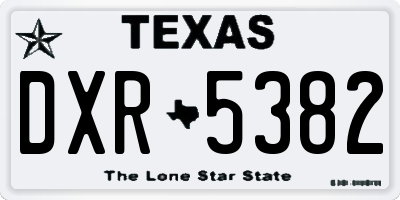 TX license plate DXR5382