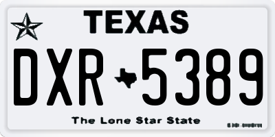 TX license plate DXR5389