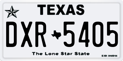 TX license plate DXR5405