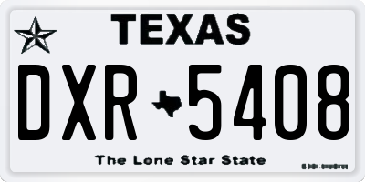 TX license plate DXR5408
