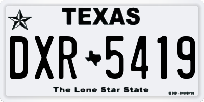TX license plate DXR5419