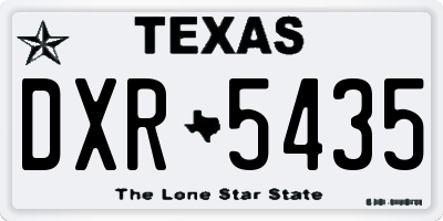 TX license plate DXR5435