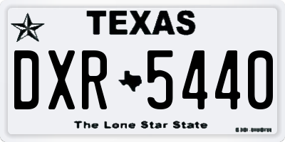TX license plate DXR5440