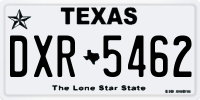 TX license plate DXR5462