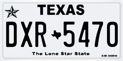 TX license plate DXR5470