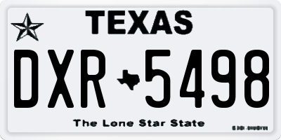 TX license plate DXR5498