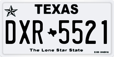 TX license plate DXR5521