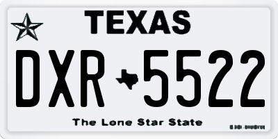 TX license plate DXR5522