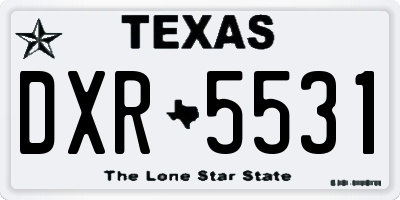 TX license plate DXR5531