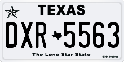 TX license plate DXR5563