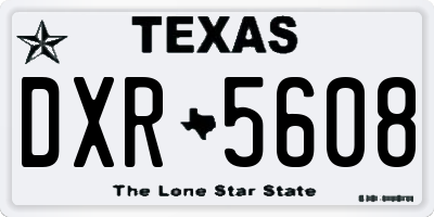 TX license plate DXR5608