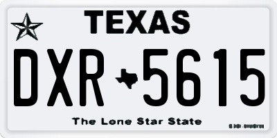 TX license plate DXR5615