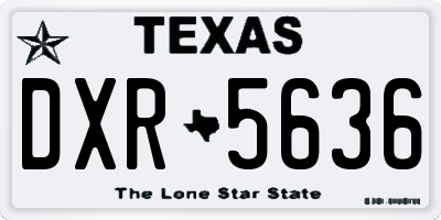 TX license plate DXR5636