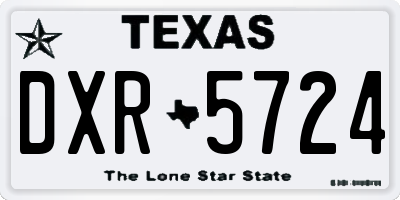 TX license plate DXR5724