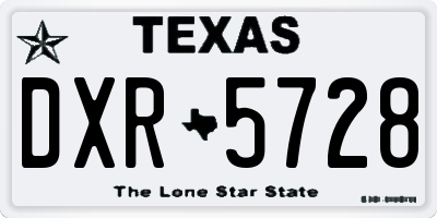 TX license plate DXR5728