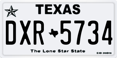 TX license plate DXR5734