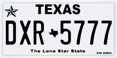 TX license plate DXR5777
