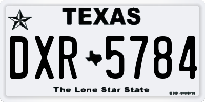 TX license plate DXR5784