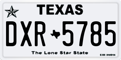 TX license plate DXR5785