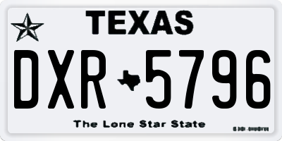 TX license plate DXR5796